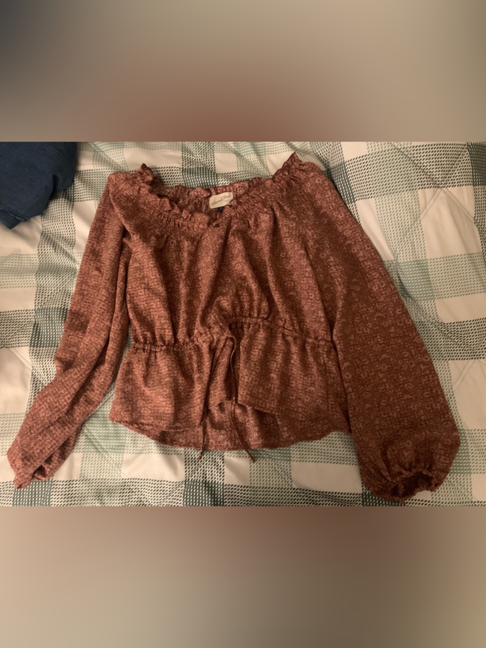 Universal Thread Rust Floral Peplum Blouse